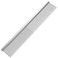 Stainless Steel Dog & Cat Comb with Coarse/Fine Teeth, Professional Pet Grooming Tool, Dematting Undercoat Comb for Long Hair, Double Coats Dogs Cats Removing Tangles and Knots, Silver