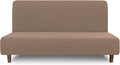 Easy-Going 100% Waterproof Futon Cover, Stretch Futon Slipcover Medium | Dual Waterproof Armless Futon Couch Cover, Leakproof Sofa Bed Furniture Protector for Kids Pets Dog Cat, Camel