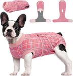 Kuoser Dog Recovery Suit for Female Male Dogs, Post-Surgery Bodysuit for Spay Neuter, Dog Onesie After Surgery, Anti-Licking Pet Surgical Recovery Suit, Pink XS