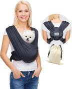 AnccoPlus Dog Carriers for Small Dogs, Front Facing Cat Carrier, Hands Free Dog Carrier, Size Adjustable Pet Carrier, Reducing Back Pain, Soft Cotton, Safe Small Dog Carrier (Plus, Charcoal Black) | Patented Front Carrier Reduces Back and Neck Strain; ...