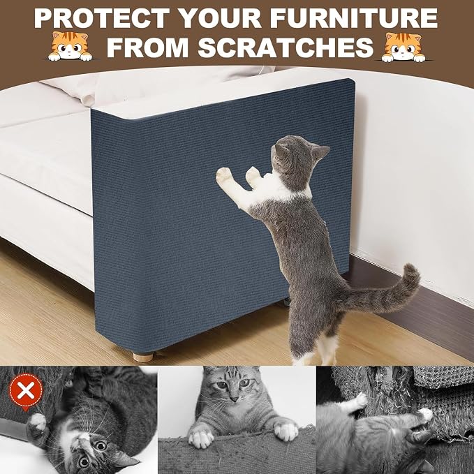 78.7"x15.8" Cat Scratching Mat Self Adhesive Furniture Protector Trim Fit | Stop Cat Scratching Furniture With Thick Felt Protector, Strong Adhesive, Easy Trim, Protects Couch Sofa Wall Instantly