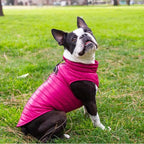 Gooby Puffer Vest - Pink, X-Large - Ultra Thin Zip Up Wind Breaker with Dual D Ring Leash - Water Resistant Small Dog Sweater Coat - Dog Clothes for Small Dogs or Medium Dogs