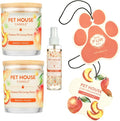 Pet House Candle Value Pack - Plant-Based/Soy, Long Lasting Odor-Fighting Candles, Mango Peach Scent