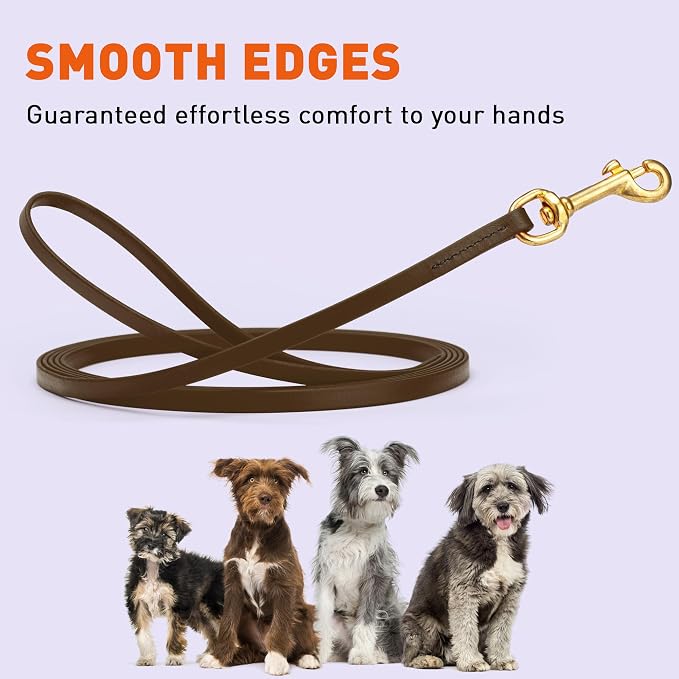Viper Biothane K9 Working Dog Leash Waterproof Lead for Tracking Training Schutzhund Odor-Proof Long Line with Solid Brass Snap for Puppy Medium and Large Dogs, 15ft Dark Chocolate Brown
