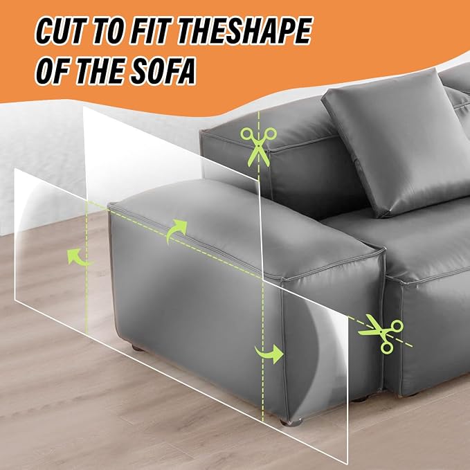 yongjoy Cat Scratch Furniture Protector, 158" x 11.8" Clear Tape | 0.12mm thick vinyl, flexible design, customizable size, residue-free removal, suitable for fabric furniture