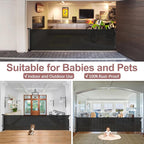 85" Wide Retractable Baby Gate for Stairs, Long Dog Gate, Indoor/Outdoor | Retractable Gate for Deck/Doorway, Easy One-Hand Operation Safety Lock, Scratch-Resistant Mesh Baby Gate, Easy Install, Black