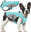 Dog Cooling Jacket for Large Dogs, Pet Cooling Vest with Mesh and D Ring, Dog Reflective Stripe Cooler Jacket for Beach, Hiking, Walking, Blue-L
