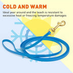 Viper Biothane K9 Working Dog Leash Waterproof Lead for Tracking Training Schutzhund Odor-Proof Long Line with Solid Brass Snap for Puppy Medium and Large Dogs, 10ft Cerulean Blue