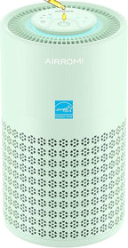 AIRROMI Air Purifier for Bedroom with HEPA 3-in-1 Filter, Pet Air Purifier for Home Cat Pee Smell, Covers Upto 990 Ft², Quiet 360°intake Air Cleaner for pet hair,allergies,Dust,Smoke A2001 Green