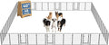 DUMOS Dog Playpen Indoor, Metal 40 Inch 48 Panels Foldable Pet Fence with Door, Outdoor Small Medium Large Dog Puppy Portable Exercise Play Pen for RV Camping, Trips, Play Yard