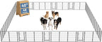 DUMOS Dog Playpen Indoor, Metal 40 Inch 48 Panels Foldable Pet Fence with Door, Outdoor Small Medium Large Dog Puppy Portable Exercise Play Pen for RV Camping, Trips, Play Yard