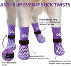 PUPTECK Anti Slip Dog Socks with Double Grippers for Hardwood Floors, Shoes for Hot/Cold Pavement, Boots & Paws Protectors to Prevent Licking, Traction Booties for Senior Small Large Dogs