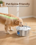 Dog Water Fountain for Large Dogs: Stainless Steel Dog Fountain Water Bowl - 3.2Gal/406oz/12L Super Quiet Big Cat Water Fountain with Visual Water Level -Great for Large Dogs Cats and Multi-Pet Home