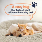 Donut Dog Bed - Premium Comfort for Anxiety Relief - Fluffy & Calming Design with Ultra-Plush Support | Cozy Round Dog Bed with Super Soft Circle Style (Cream, Large)