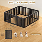 Dog Playpen, Clear Dog Pen, Dog Pen Indoor, Easy to Install and Remove Dog Play Pen, Puppy Playpen Suitable for Dogs, Cats,Dog Playpen Indoor (Black, 23.6 inch Height, 12 Panels)