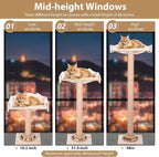 Fantasreen Window Perch Cat Hammock Tree 48", with Sisal Post Track Toys (Drill-Free)