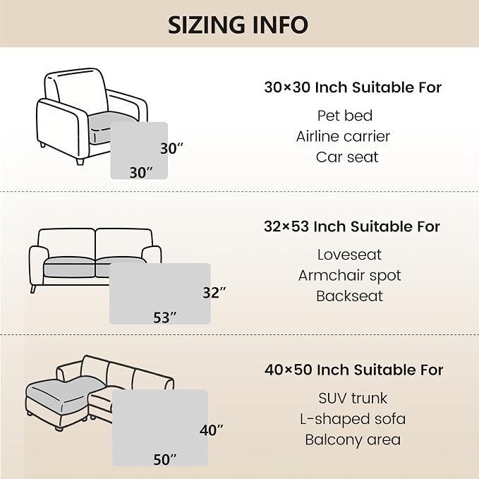 gogobunny 3X Stronger Waterproof Pet Blanket, Scratch Proof Furniture Protector for Dogs Cats, Reversible Cover 30x30 Inch, Dark Stone
