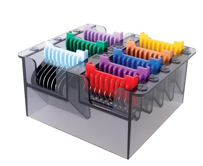 Wahl Professional Animal 5-in-1 Stainless Steel Comb Set, Multicolor 1 | 8 Color-Coded Cutting Lengths, Compatible with Arco, Motiva2, Bravura2, Bravura, and Chromado Clippers