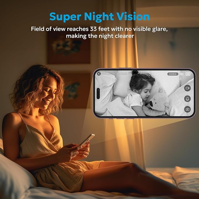 owltron Indoor Security Camera, 2K Cameras for Home Security | Motion Detection, Pet Cam & Baby Monitor with Night Vision, 2.4 GHz WiFi Two-Way Talk, Cloud/SD Storage,Compatible with Alexa