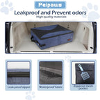 Portable Cat Travel Litter Box. Zipped Lid, Collapsible Litter Box for Cats. No Leakage, No Smell. Easy to Carry. Used for Hotels, Camping, Car (Blue,M)
