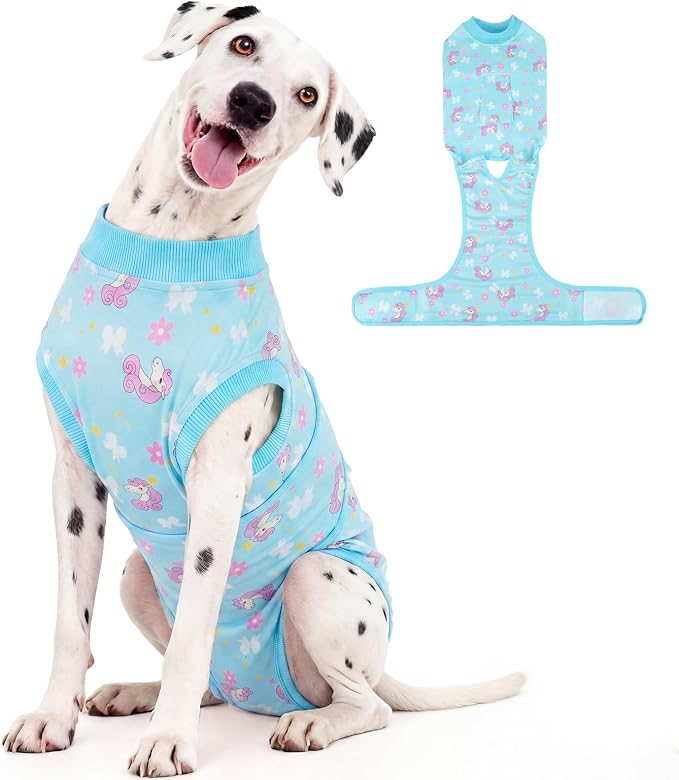 Kuoser Dog Recovery Suit After Surgery, Spay Neuter Surgical Suit for Dogs | Post Surgery Anti-Licking Dog Onesie Protects Wounds and Incisions, E-Collar & Cone Alternative Bodysuit for Female Male Dogs