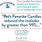 Pet's Favorite Pet Odor Candle, Clean Burning, Long Lasting Scented Candles with a Cotton Wick. (Clean Laundry/Lemon Zest, Pack of 2)