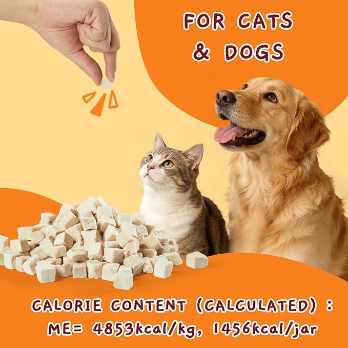 Jungle Calling Freeze Dried Chicken Cat & Dog Treats, 670 Pcs, 10.58 oz | Single Ingredient, High Protein Chicken Bites, Grain-Free, Additive-Free Training Treats & Food Toppers for Cats & Dogs