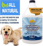 Bodhi Dog Natural Oatmeal Dog Shampoo & Conditioner - Hypoallergenic Formula - Naturally Deodorize Dogs, Cats & Pets - Moisturizes Dry, Itchy & Sensitive Skin - Made in USA (1 Gallon)
