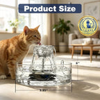 Glass Cat Water Fountain 88oz/2.6L, Cat & Dog Water Fountain for Drinking, Ultra-Quiet Glass Water Fountain for Cats Indoor, Pet Water Fountain for Multi-Cat Homes, Automatic Water Dispenser for Cats