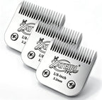 Size 7FC Detachable Pet Grooming Clipper Blade with Ceramic Cutter, 3.2mm 1/8 Inch Cut Length, Silver, Compatible with Andis, Oster A5, Wahl KM10, 3 Pack