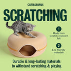 Peekaboo Cat Cave Donut for Multiple & Large Cats up to 30-45 lbs, 3-in-1 Self Warming Cat Bed, Tunnel & Scratcher for Indoor Cats, Washable & Detachable Dog Bed (Pastel Macaron, Large)