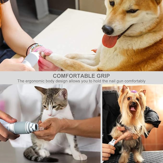 Dog Nail Grinder and Clippers Quiet with 10h Working Time Professional Pet Nail Trimmer Stepless Speed Regulation Pet Nail Grinder Electric Nail File for Large Medium Small Dogs and Cats…