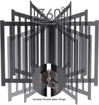 LZRS Wooden Free Standing Foldable Dog Gate Indoor – Solid Hard Wood 40" W x 24" H, Step-Over Safety Pet Gate for Doorways, Stairs & Small Spaces - Indoor Use, Black
