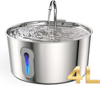 4L/135oz Large Cat Water Fountain Advanced 304 Stainless Steel with Detachable Tank, Easy to Clean, Automatic Pet Fountain Quiet Cats Water Dispenser, Dogs (135oz Large Cat Fountain)
