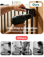 Babelio 36" H Removable Baby Gate for Stairs No Bottom Bar, 29-43" W, Black | Hardware Mounted (Drill Needed)| Wide Walk-Thru| Auto-Close Safety Dog/Pet Gate for Stairs & Doorways