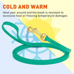 Viper Biothane K9 Working Dog Leash Waterproof Lead for Tracking Training Schutzhund Odor-Proof Long Line with Solid Brass Snap for Puppy Medium and Large Dogs, 33ft Teal
