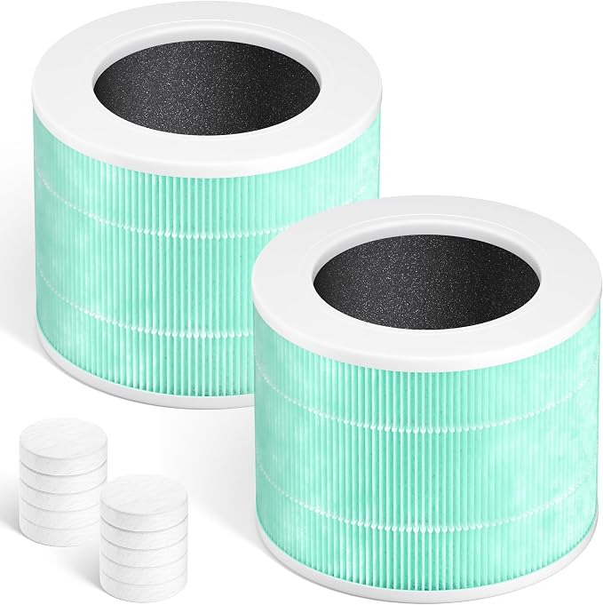 Core Mini Filter Replacement for LEVOIT Core mini-P Air Purifier,Green | 2 filter & 10 fragrance Sponge，3-in-1 filtration ,great high-efficiency materials with activated carbon，by Improvedhand