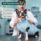 Kuoser Dog Recovery Suit After Surgery, Spay Neuter Surgical Suit for Dogs | Post Surgery Anti-Licking Dog Onesie Protects Wounds and Incisions, E-Collar & Cone Alternative Bodysuit for Female Male Dogs