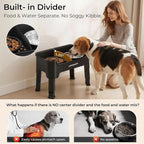 URPOWER Mess Proof Elevated Dog Bowls for Small Dogs with Slow Feeder | No Spill Water Bowl, Slow Feeder Dog Bowls, Non-Slip Food and Water Bowl Set for Small, Medium & Large Dogs