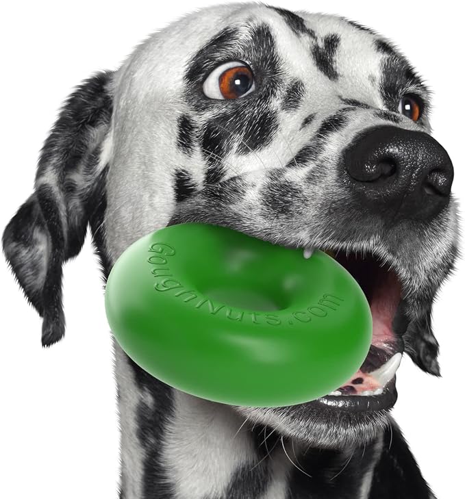 Goughnuts — Dog Toys for Aggressive Chewers | Virtually Indestructible Dog Toys for Medium Breeds Such as Pit Bulls and German Shepherds | Heavy Duty Dog Toy | Green