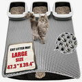 Cat Litter Mat XXL(47.3" x 39.4") - Large, Double-Layer, Non-Toxic, Easy Clean, Durable, Gray