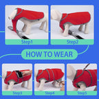 MIGOHI Reflective Waterproof Windproof Dog Coat - Warm Jacket Reversible Stormguard Winter Vest for Small to Large Dogs (Red, XL)