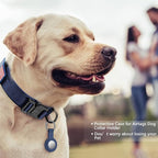 DAGANXI Tactical Dog Collar, Adjustable Military Training Nylon Dog Collar with Control Handle and Heavy Metal Buckle for Medium and Large Dogs, with Patches and Airtags Case (Midnight Blue, L)