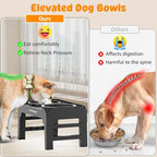 URPOWER Raised Dog Bowls 4 Height Adjustable Elevated Bowl Stand | Stainless Steel Water Bowl Non-Slip Dog Food Bowls Stand for Small Medium Large Dogs and Pets