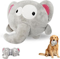 XIAPIA 3-in-1 Plush Elephant Squeaky Dog Toys for Aggressive Chewers | No Stuffing Interactive Dog Toys, Hidden Squeaky Ball & Crinkle Paper, Chew Fetch Toy for Small Large Puppy, Birthday Gift
