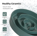 Havniva Slow Feeder Dog Bowls, Ceramic Dog Bowl Slow Feeder for Fast Eater | 1.6 Cups Puzzle Dog Food Bowl, Slow Feeding Bowls for Medium Dogs, Non-Slip Rubber Base, Anti-Choking