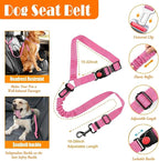 LOBEVE No Pull Dog Harness, Collar & Leash Set | Includes Dog Seat Belt, Collapsible Bowls & Poop Bag Dispenser. Ideal for Training, Walking, Hiking. Fits Small to Large Dogs(Pink-M)