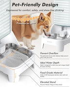 Automatic Dog Water Bowl Dispenser with Patented Faucet - 8L Large Gravity Cat Water Dispenser with Filter & Adjustable Base, Wide Mouth for Easy Clean, BPA-Free, Stainless Steel Pet Waterer for Pets