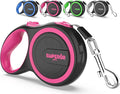 Emperor Pets Pink Heavy Duty Retractable Dog Leash 26 ft – Tangle-Free Nylon Tape, Anti-Slip Grip, Reflective – Retractable Leash for Medium Large Dogs up to 110 lbs -Classic-PK26
