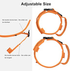 DAGANXI Tactical Dog Collar, Adjustable Military Training Nylon Dog Collar with Control Handle and Heavy Metal Buckle for Medium and Large Dogs, with Patches and Airtags Case (Orange, XL)